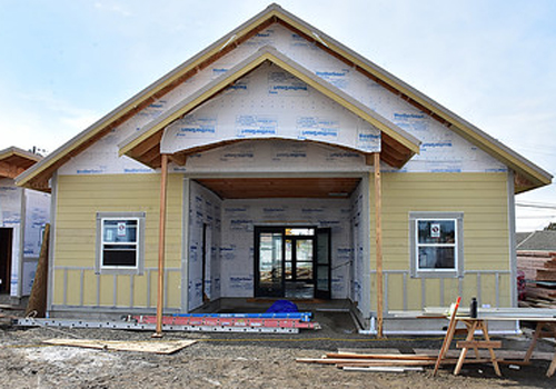 Resident center getting siding