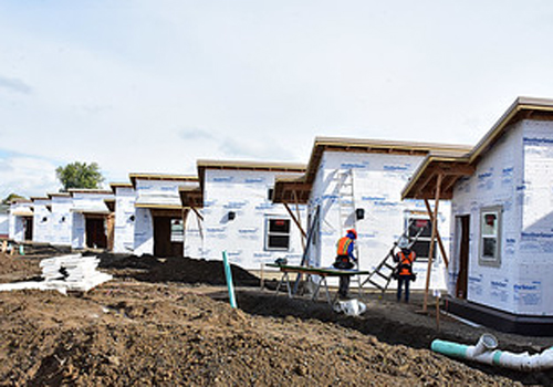 South side with weatherproofing and windows